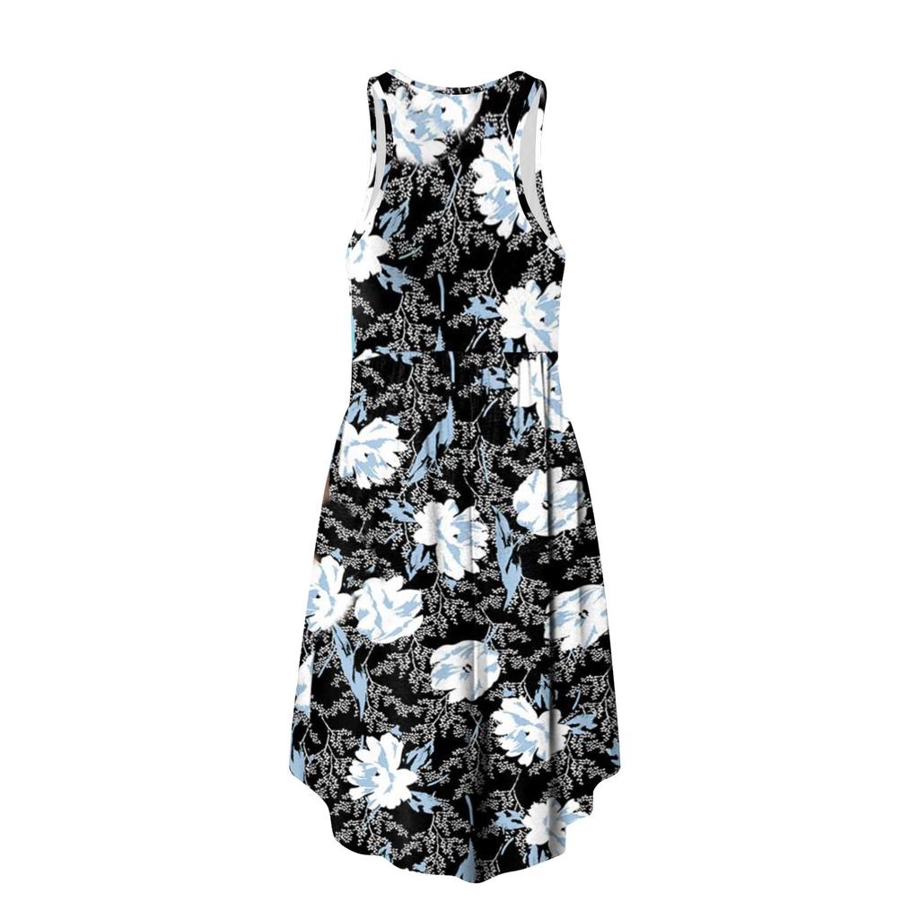 Vestidos de verano de ocio a la moda para mujer, vestidos holgados sin mangas
