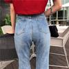Retro Hong Kong Style High-Waisted Flared Denim Pants - Women's Slim Fit for Spring & Autumn