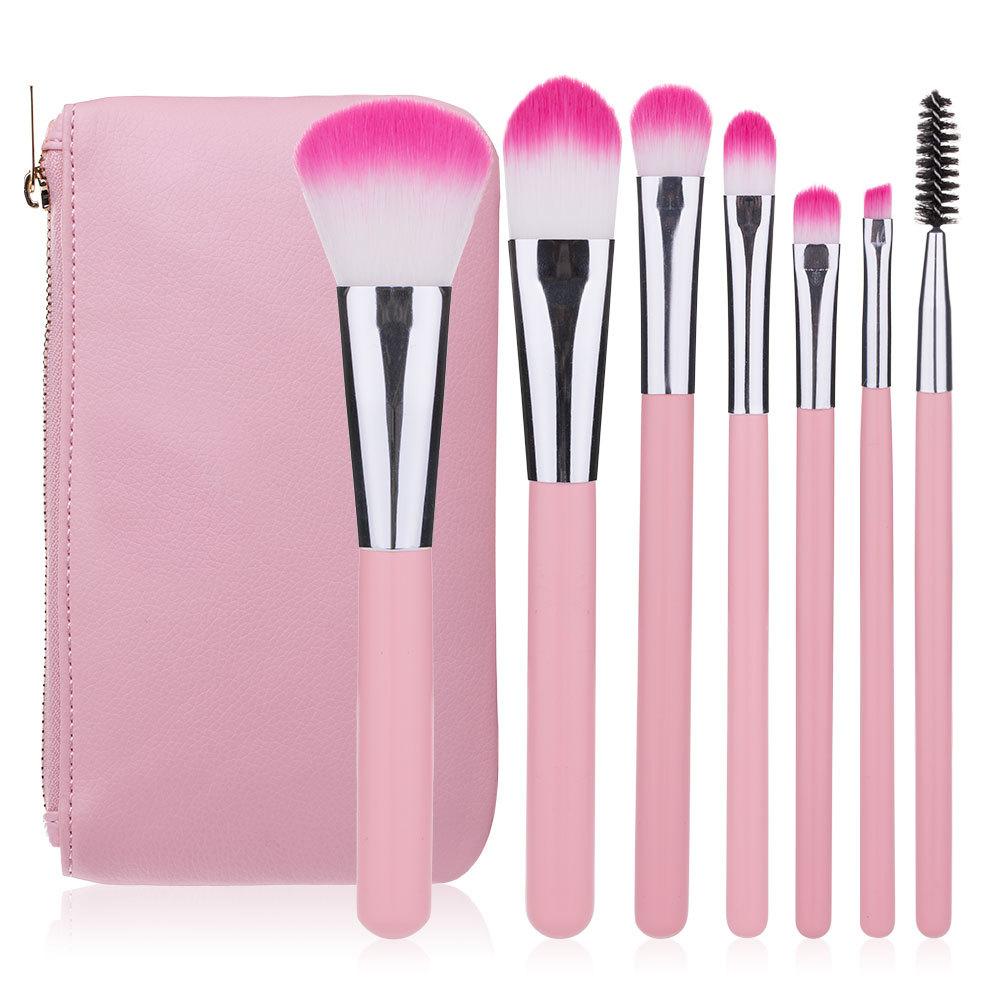 

New 7 makeup brushes set brush pink loose powder eyeshadow brush full set of beauty tools