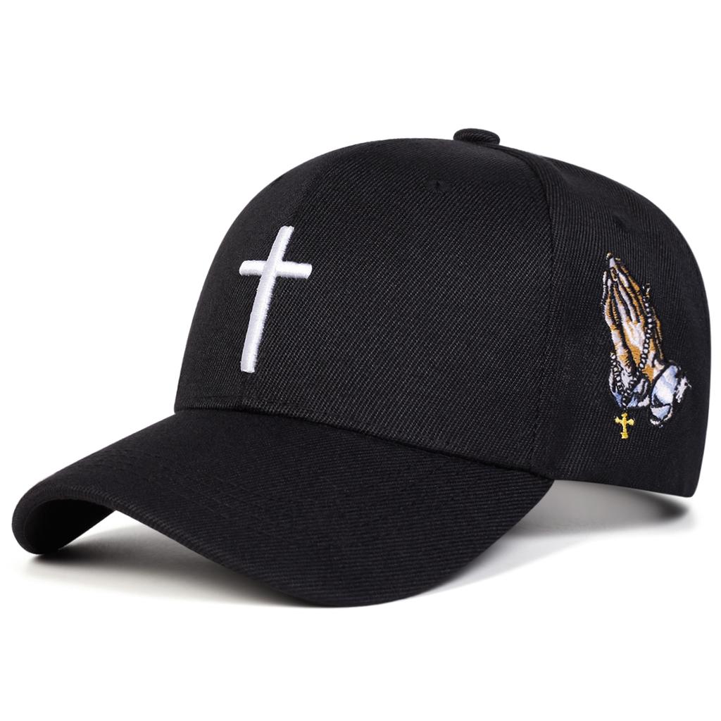 Unisex Cross Embroidery Baseball Caps Spring Autumn Outdoor Adjustable Casual Hats Sunscreen Hat Sports Cap