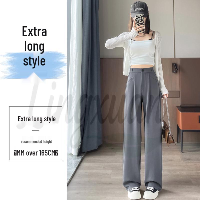 2026 Autumn Women's Wide-Leg High-Waisted Drape Slimming Straight-Leg Pants