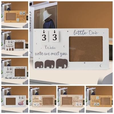 Wooden Sonogram Picture Frame Countdown Weeks Pregnancy Gift Ultrasound Photo Frame Pregnancy Must Haves Announcement