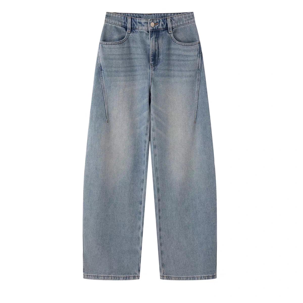 Spring 2026 Women s Versatile Slimming Wide-Leg Jeans - Curved-Leg Style BR321109 Large