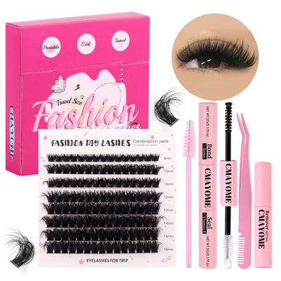 Einzelne Cluster Segmentierte Mehrhaarige Falsche Wimpern Reisepackung Kleine Quadratische Box Tragbar Täglich DIY Wimpernset
