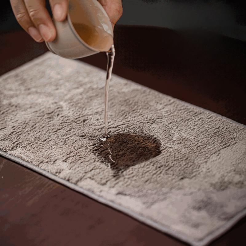 Thickened Absorbent Tea Towel | Soft Plush Imitation Deerskin Kitchen Cloth, Table Mat & Coaster Set - Tea Accessories for Home