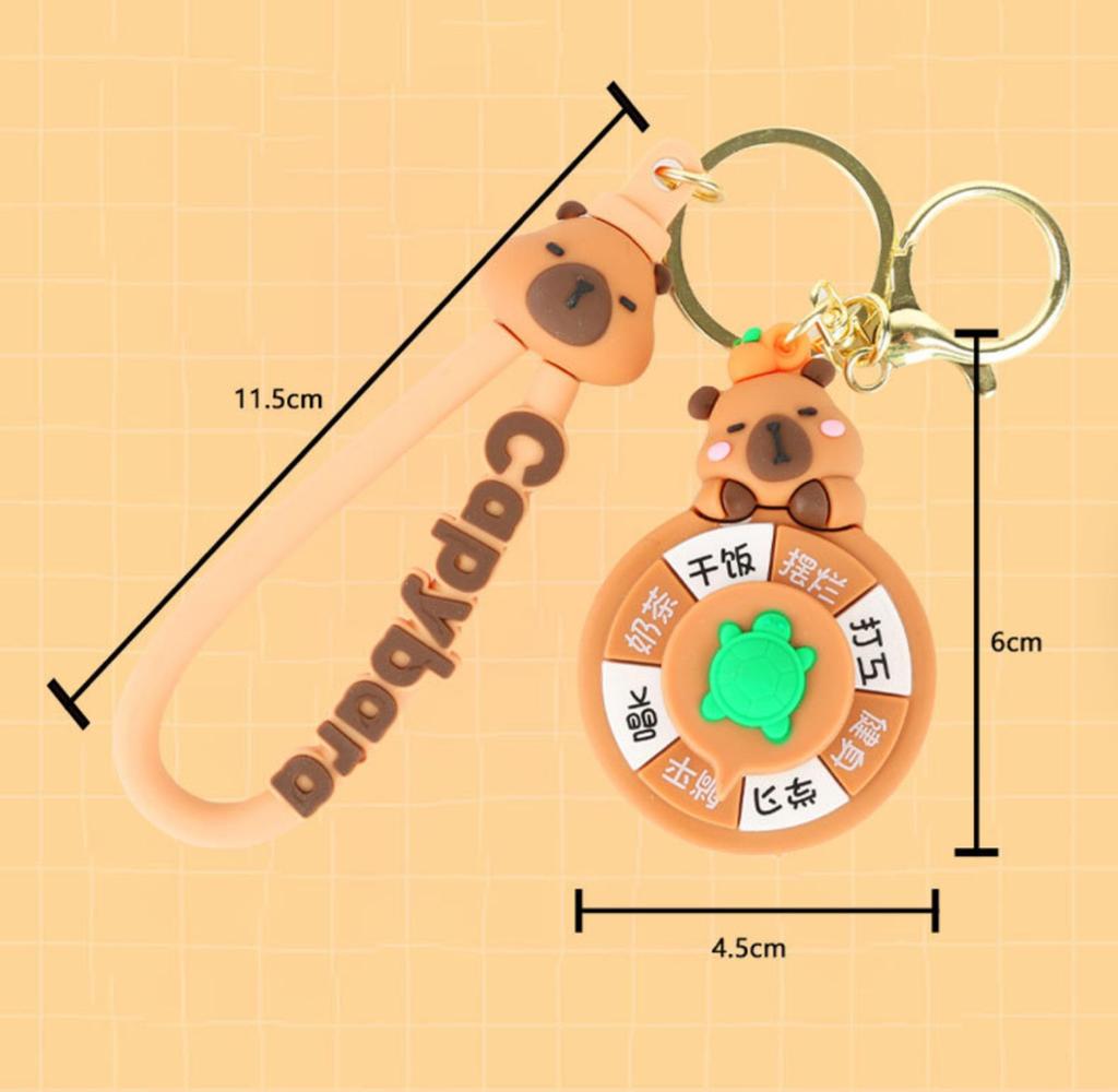 Capybara Rotating Cute Cartoon Bag Charm [LeChengMM] Keychain. (Type 2)