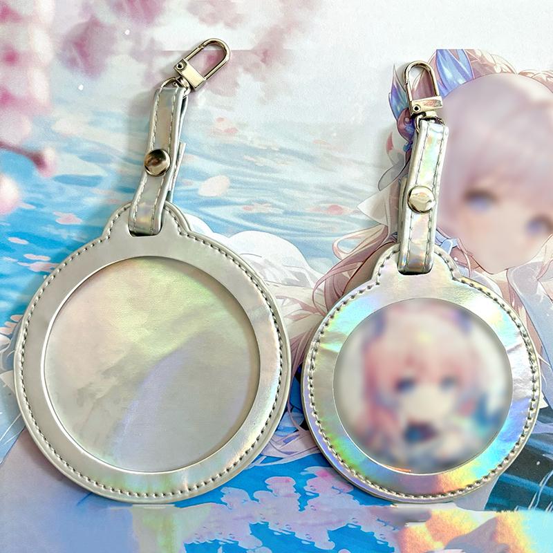 58/75mm Round Badge Protective Case Transparent Window Fan Supplies Waterproof Badge Display Bag Hangable Portable
