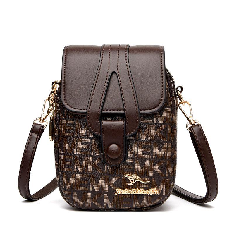 

Маленькая сумка для мобильного телефона из натуральной кожи Женская 2024 Новая Ретро Сумка из натуральной кожи Женская Модная наплечная сумка-мессенджер На все случаи жизни Кошелек для монет MK Brown