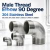 Threaded 90 Degree Pipe Elbow DN8-50 Stainless Steel Pipe Fitting Male Thread Elbow  Pipeline