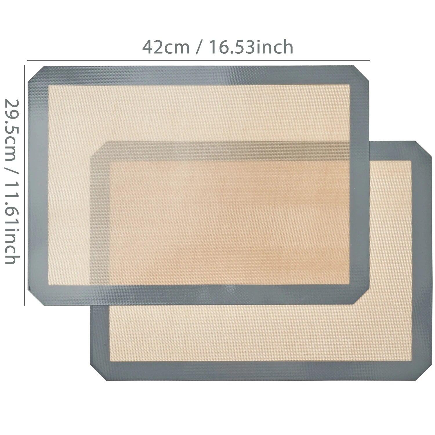 

2PCS Silicone Baking Mats for Oven, 42x29.5cm, Reusable Non Stick Heat Resistant Bakeware Sheets Liner,for Cookies Macaron Bread