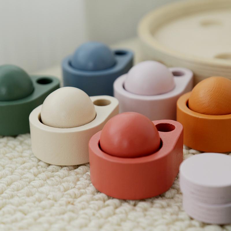 Children Parish Montessori Sensory Wooden Toys Sorting Ball Cup Coins Fine Motor Training Matching Games Early Educational Toys