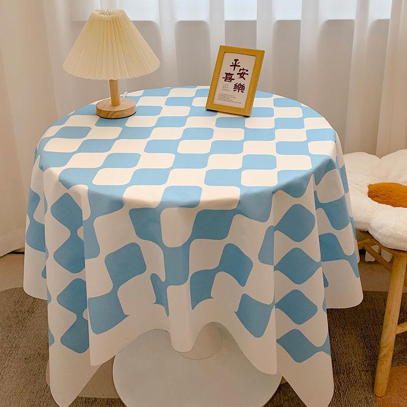Ins Checkerboard Tablecloth Plaid Desk Mat Versatile Student Essential for Dormitory Round Table Cover Coffee Table Mat Dining Table Cloth Decorative