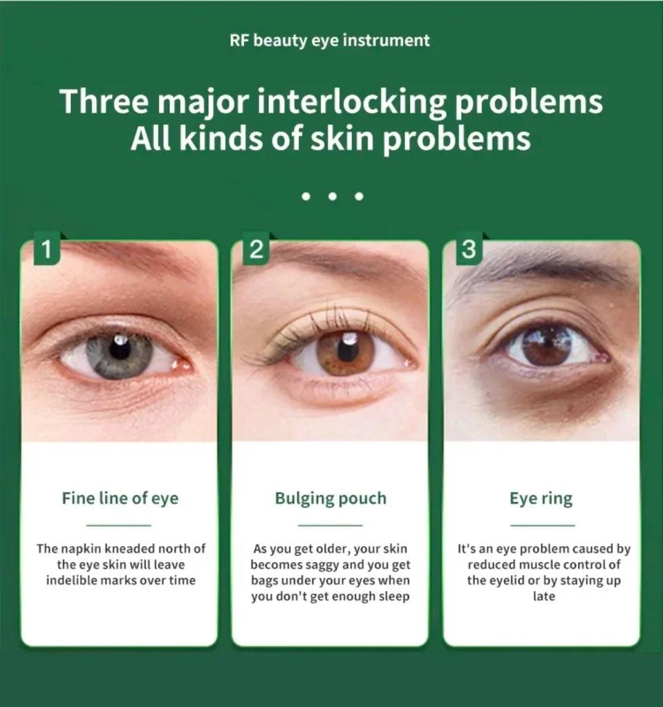 New Electric Eye Massager Eye Skin Lift Anti Wrinkle Vibration Hot Massage Relax RF Eyes Photo Therapy Instrument Skin Care Tool