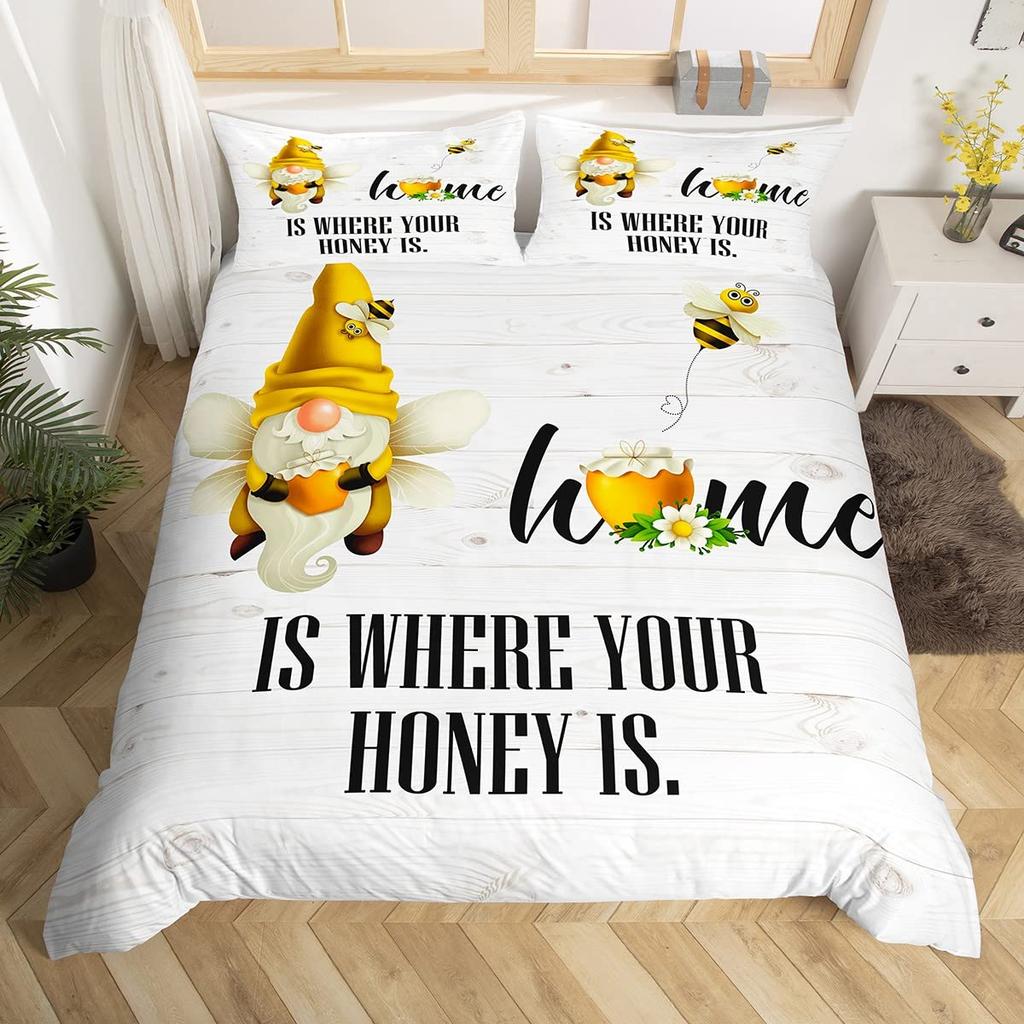 Honey Duvet Cover Sets For Kids Queen Size Quilt Covers Lightweight Down Bedroom Decor 2 Pillowcases 1 Duvet Cover No Comforter