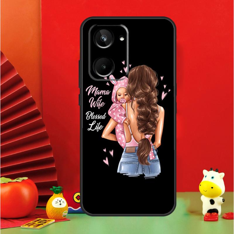 Beautiful Mother Daughter Son For Realme 10 11 12 13 14 Pro Plus 15 GT7 Pro GT6 C65 C67 C63 C61 C55 C51 C53 C35 C75 Case