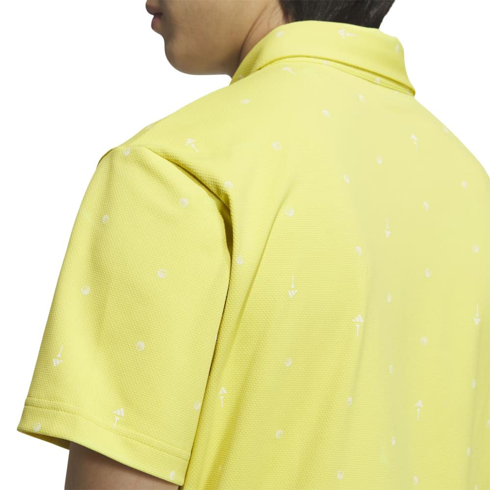 Adidas Golf Golf Monogram Short Sleeve Pure Sulfur Men's Shirt,