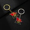 Hot Selling Angola Map Flag Keychain - Ethnic Style Stainless Steel Accessory for Men and Women