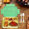 Lunch Box with Fork Spoon Split Bento Box Leak-proof Food Container BPA-Free Meal Prep Container for School Office