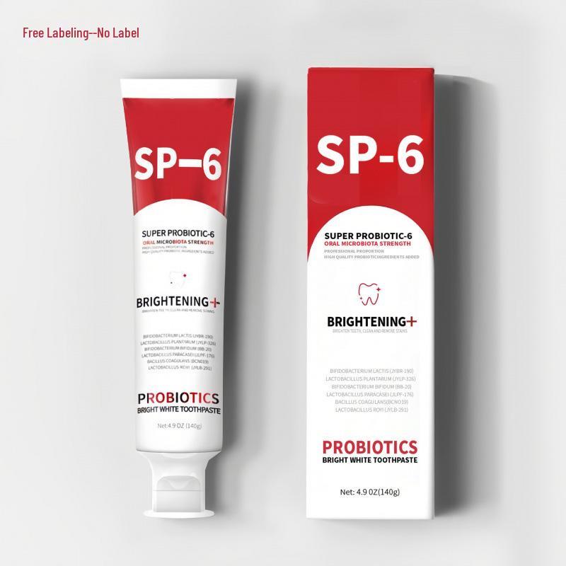 SP-6 Probiotic Whitening Toothpaste, 140g – Deep Clean, Smoke Stain Removal, Fresh Breath, Gum Protection