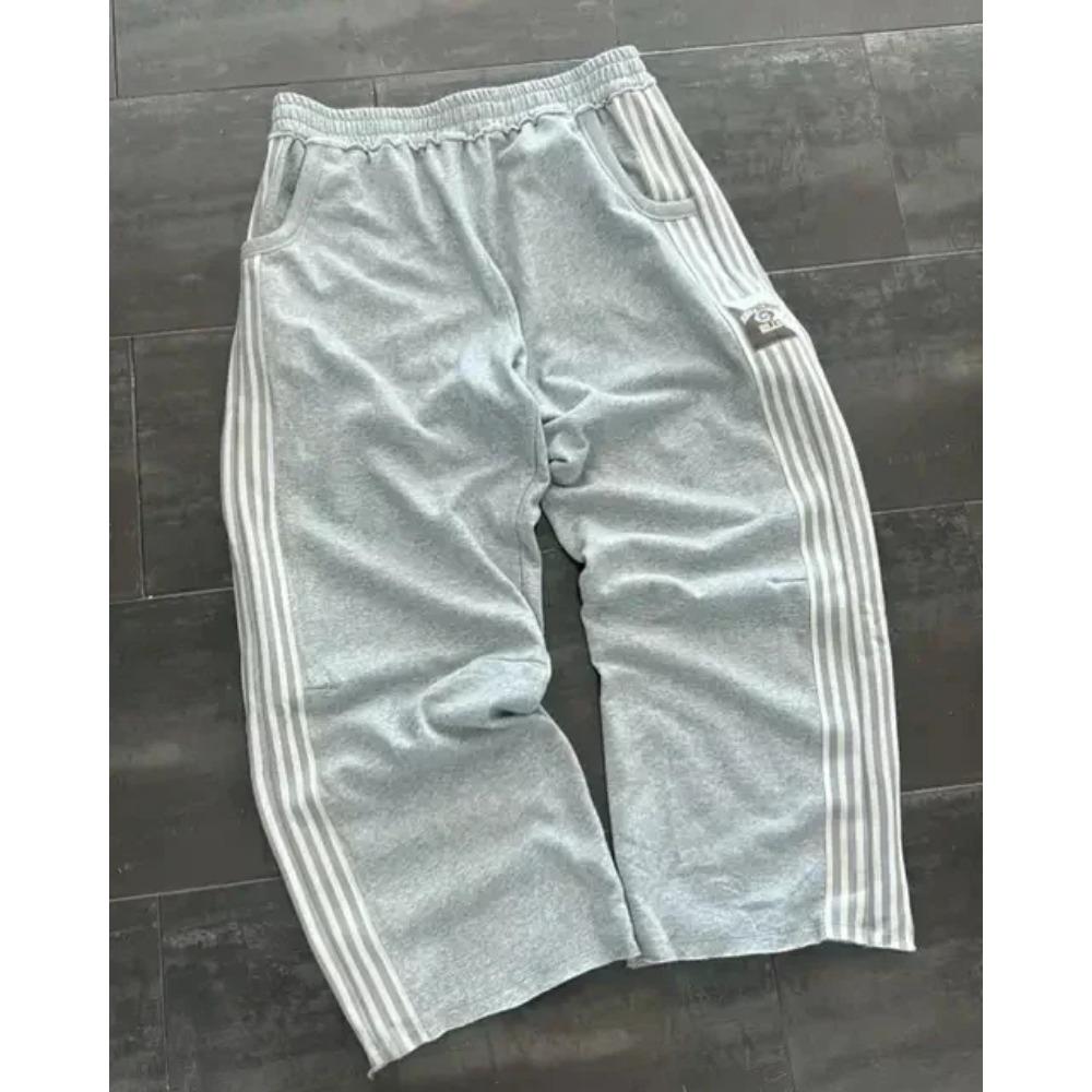 

Американские нашивки с буквами в стиле ретро, двухслойный дизайн, брюки Y2K, мешковатые спортивные штаны для мужчин, готические хип-хоп, эластичная резинка на талии, повседневные брюки для бега XL