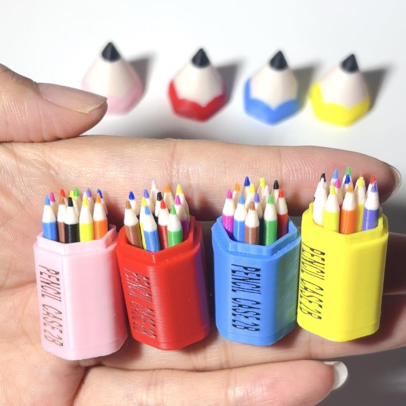 10/12Pcs Kid Pretend Play Toy Dollhouse Miniature Colored Pen Mini Pencil School Supplies Model Doll House Accessories