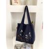 New letter printing bag women's large-capacity nylon shoulder bag casual versatile portable drawstring tote bag