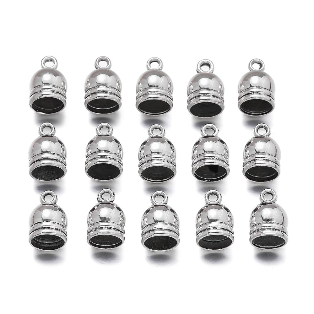 10Pcs/lot Necklace End Crimp Bead Leather End Caps Cord Cover Necklace Bracelet End Tip Cap DIY Jewelry Making Finding