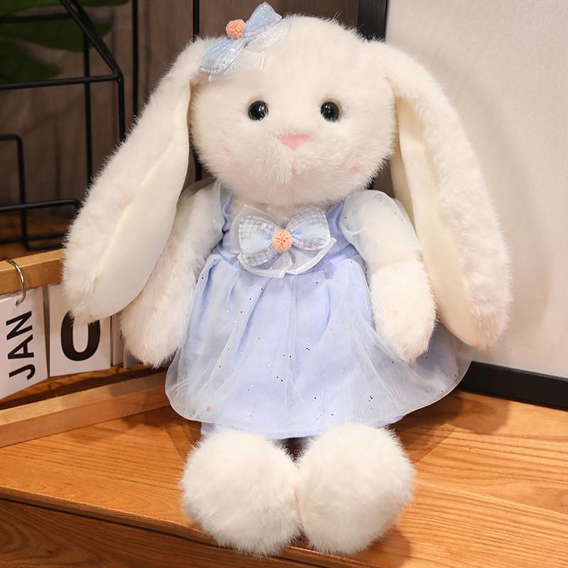 Cartoon Long Cute Ears Rabbit Plush Toy Princess Dress Stuffed Sleep Doll Gift