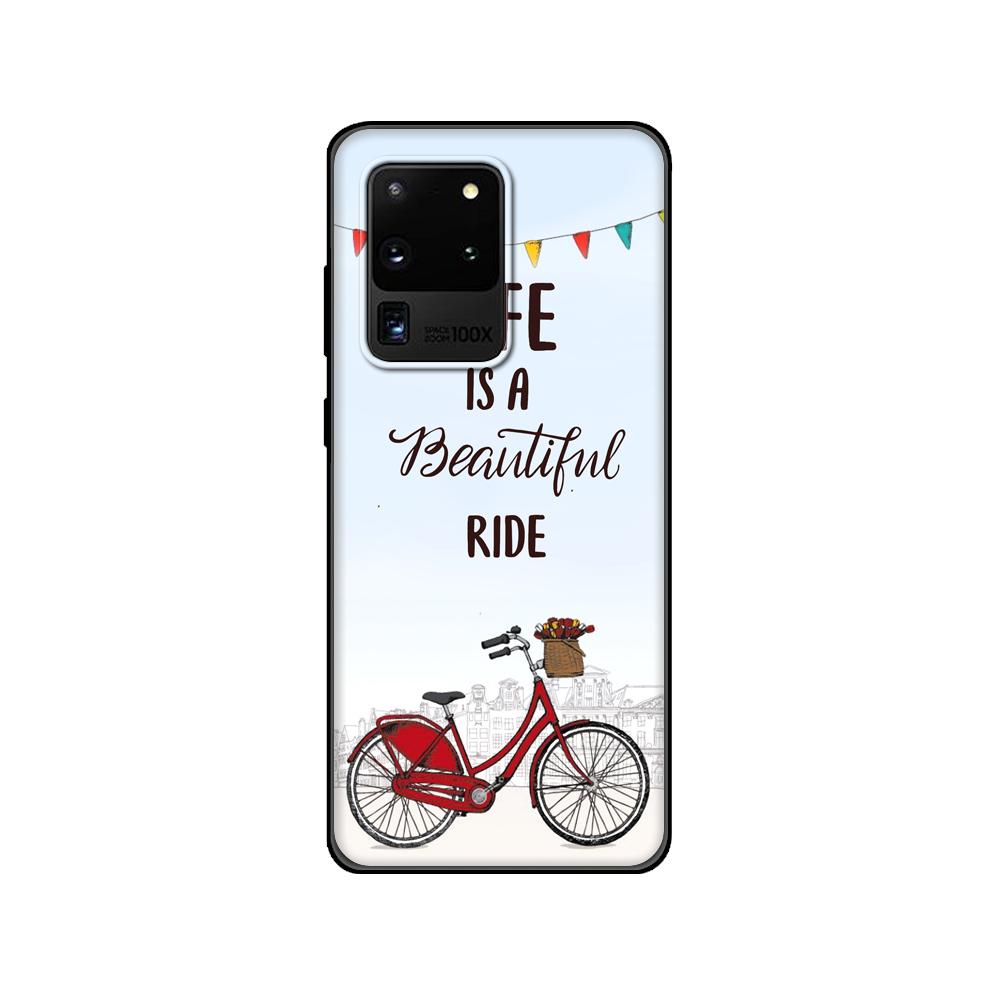 Black tpu Case For Samsung galaxy S20 /S20 PLUS/S20 ultra/S20+ /S20FE back cover BIKE CYCLING art