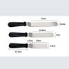 Farbverpackter Edelstahl Kuchenspatel Dreiteiliges Set Backen Gebogener Kussmesser Cremespatel