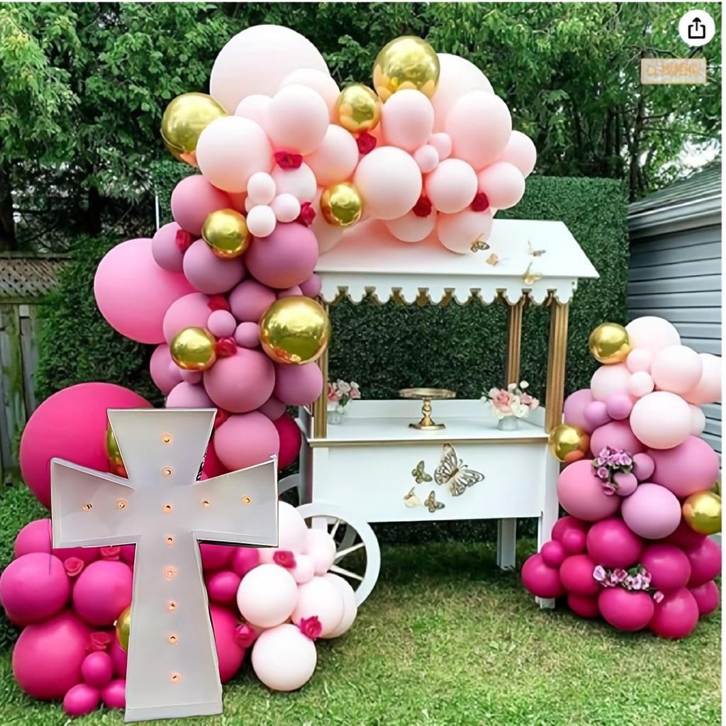 1Pc 64cm DIY Lighting Cross Frame KT Board Birthday Party Decorative for Wedding Party Anniversary Decoration Without Balloons