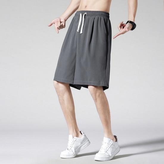 Heren Korte Broek Elastische Tailleband Trekkoord Ontwerp Zomer Sportbroek Ultra-Dun IJszijde Fitness Korte Broek