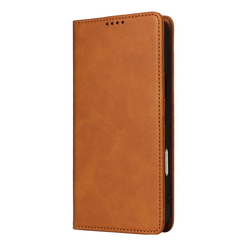 Applicable To iPhone16 Mobile Phone Leather Case 15Pro Solid Color Leather Pattern Card Wallet Magnetic Protective Case 14plus