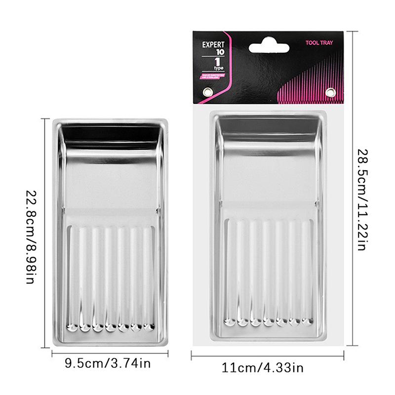 1 Pieza Placa Bandeja de Equipo para Uñas de Acero Inoxidable Bandeja de Almacenamiento Cosmético Plato para Uñas Postizas Suministros Herramientas