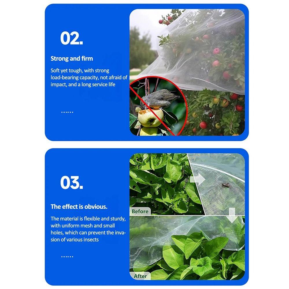 60 Mesh Plant Insect Protection Net Cuttable Bird Barrier Screen Fruit Protective Netting Flower