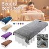 Soft Flannel Velvet Beauty Bedspread Beauty Bed Sheet SPA Massage Treatment Bed Table Cover Salon Bed Sheet With / Without Hole