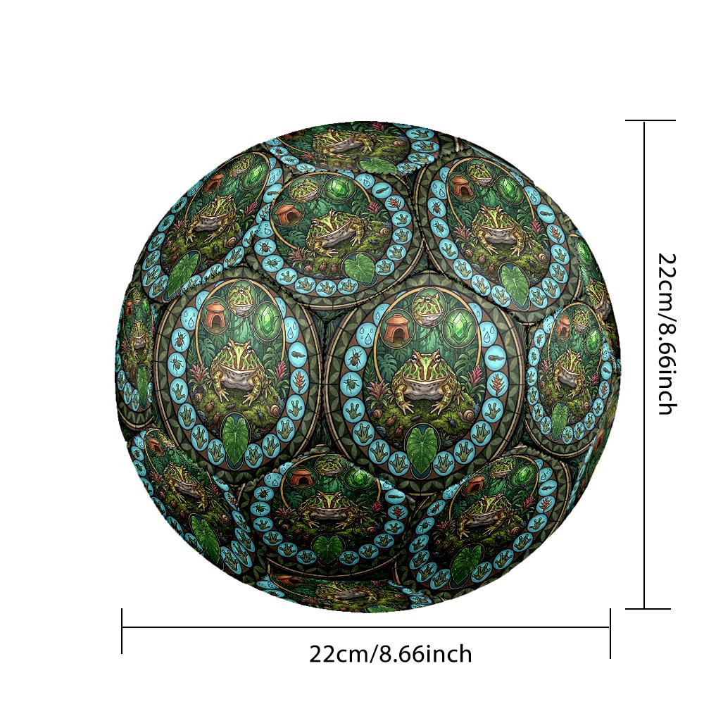 Frogs Garden Round Football Size 5 Adult Ball Suitable for Training Matches and Outdoor Team.