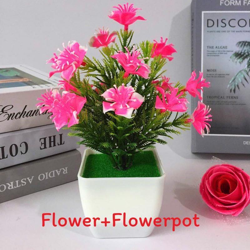 Plastic Camellia Sasanqua Botanical Potted Plant For Gift And Decor Interior