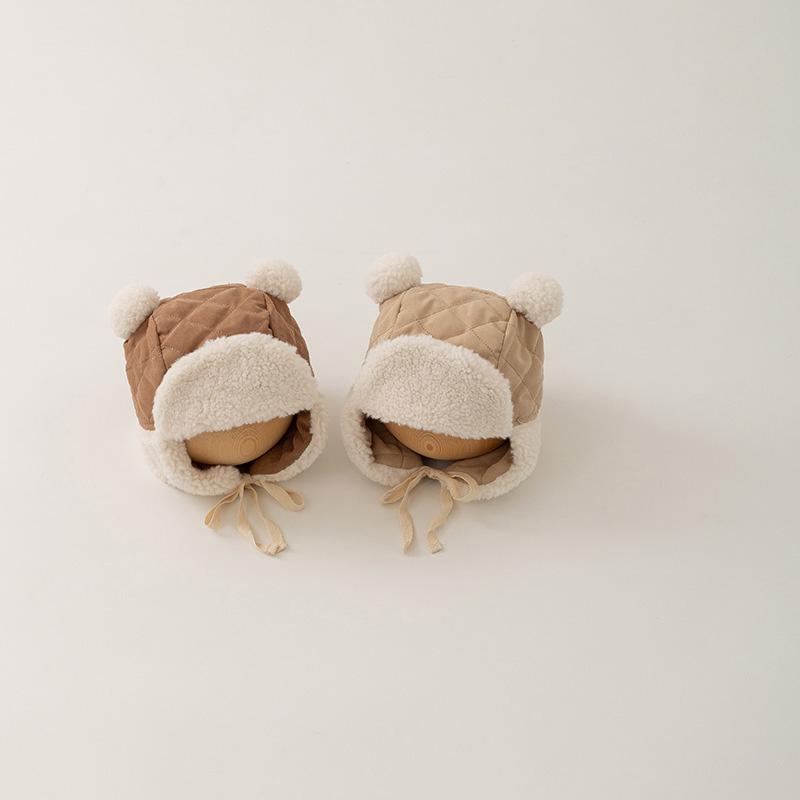 Lână Miel Copii Protecție Urechi Căciulă Bomber Iarnă Bebeluș Căciuli Copii Rezistent la Vânt Călduros Articole pentru Cap Bonetă 0-12L Infant Căciulă cu Apărătoare pentru Urechi