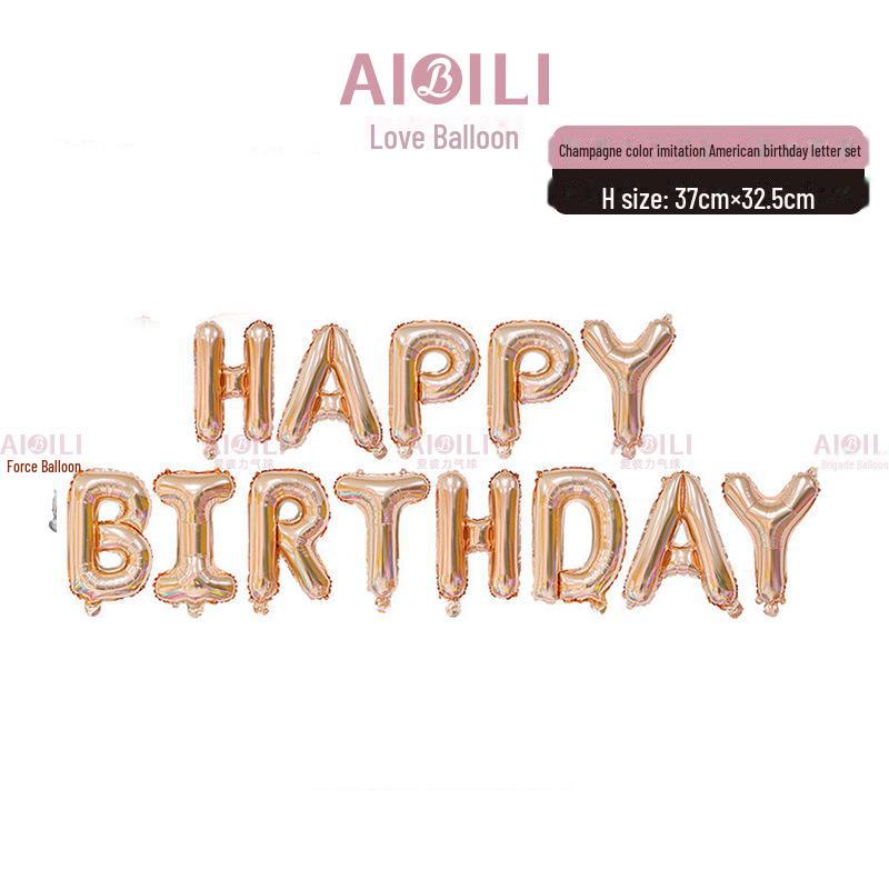 Beautiful Birthday Balloon Set: Happy Birthday Letter Aluminum Foil Decorations