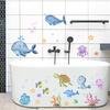 1Pc Whales Turtles Dolphins Cartoon Marine Animal Wall Stickers For Bathroom Bathtub Kids Baby Room Decor Bedroom Decoration