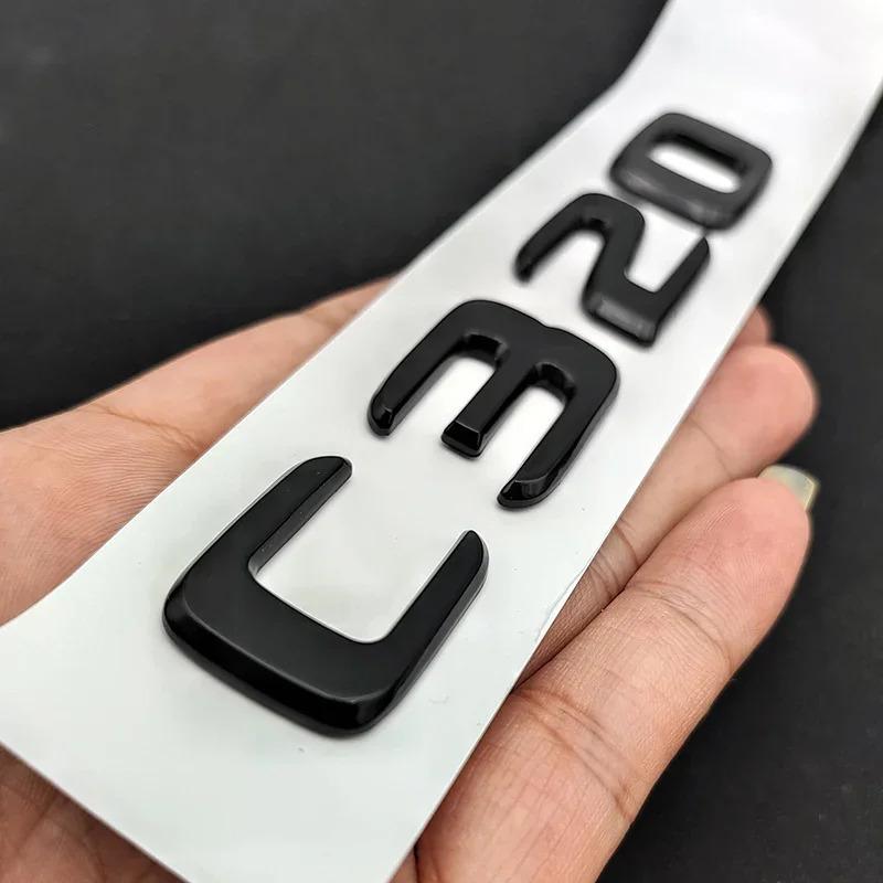 FCUI6 ABS Black Chrome Letters 3D Car Trunk Letters Badge For Mercedes Benz C 200 220 300 C200 C220 C300 C320 Logo Sticker Accessories