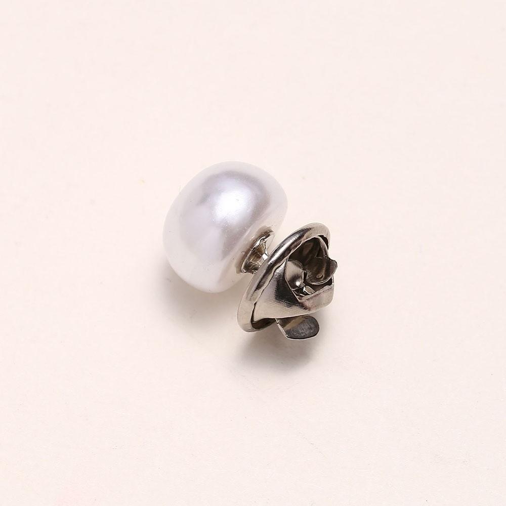 10pcs Fixed Pin DIY Decorative Safety Button Covers Imitation Pearl Button Brooch Pins  For Bags