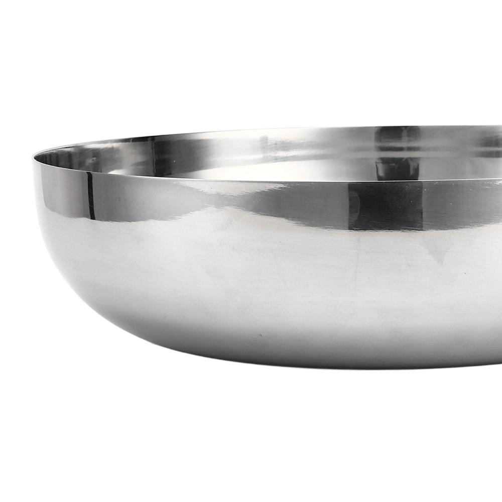 Wide Round Mixing Bowl Rustless Steel Fruit Bowl Large Capacity Salad Bowl Food Storage