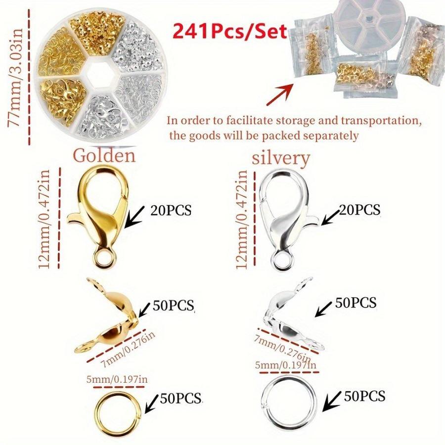 DIY Jewelry Kit: Cross-Border Beading Set with 6 Grid Box, Lobster Clasps, Jump Rings, and Small Pendants.