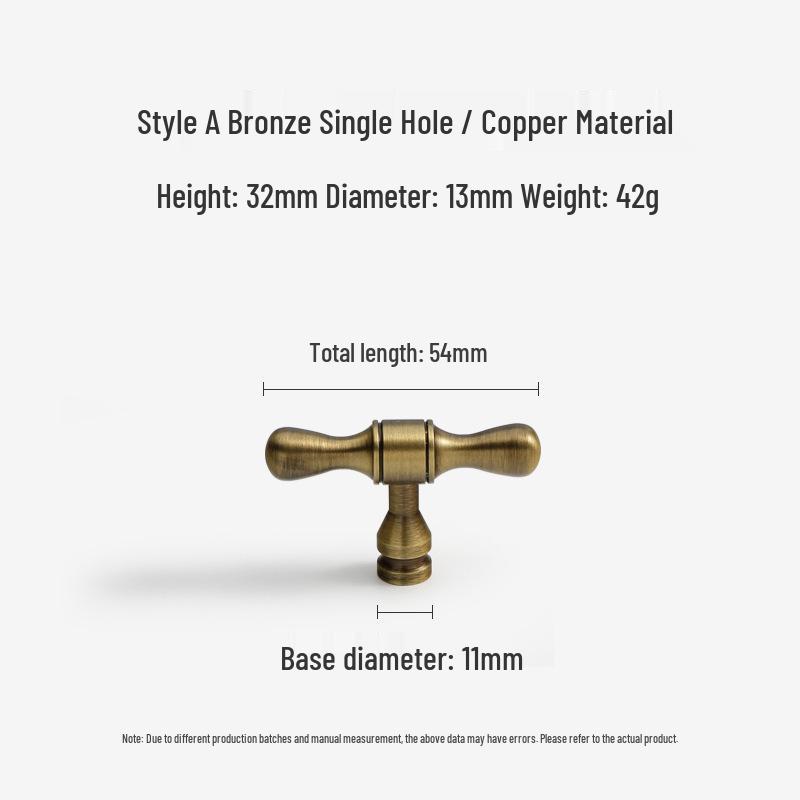 Bronze Brass Pull Handle: New Chinese Style Cabinet, Wardrobe & Drawer Retro Door Handle