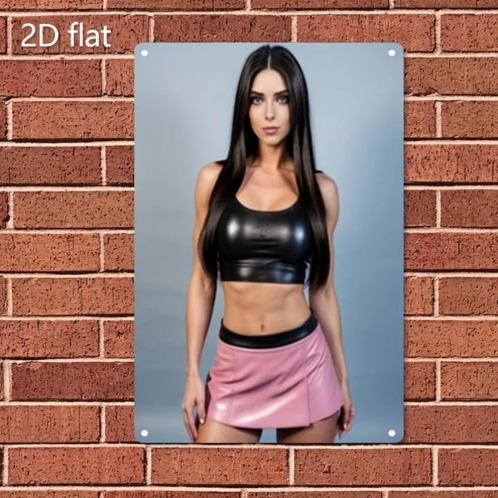 VHome Arte da Parete in Metallo Poster Minimalista Donna Cartello in Ferro Arredamento Ufficio di Casa Caffetteria