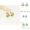 Romantic Tulip Flower Stud Earrings For Women Copper Glass Spring Jewelry