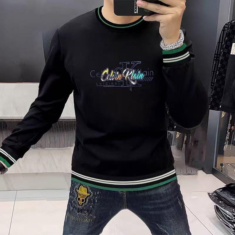 High-End European Men s Trendy Hooded Sweatshirt - Round Neck, Long Sleeve, Velvet Lined for Autumn/Winter L (115-130 lbs)