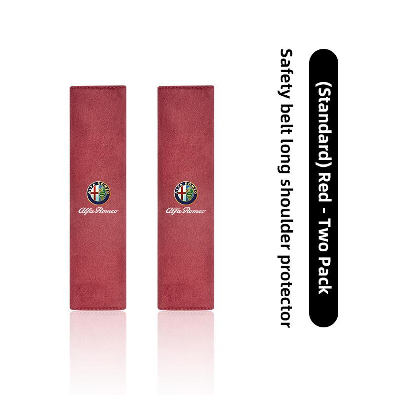 2026 Hot Sticker Suede Car Seat Belt Shoulder Cover Protection SeatBelt Pad Auto Interior For Alfa Romeo 4C 159 166 Giulia Giuli